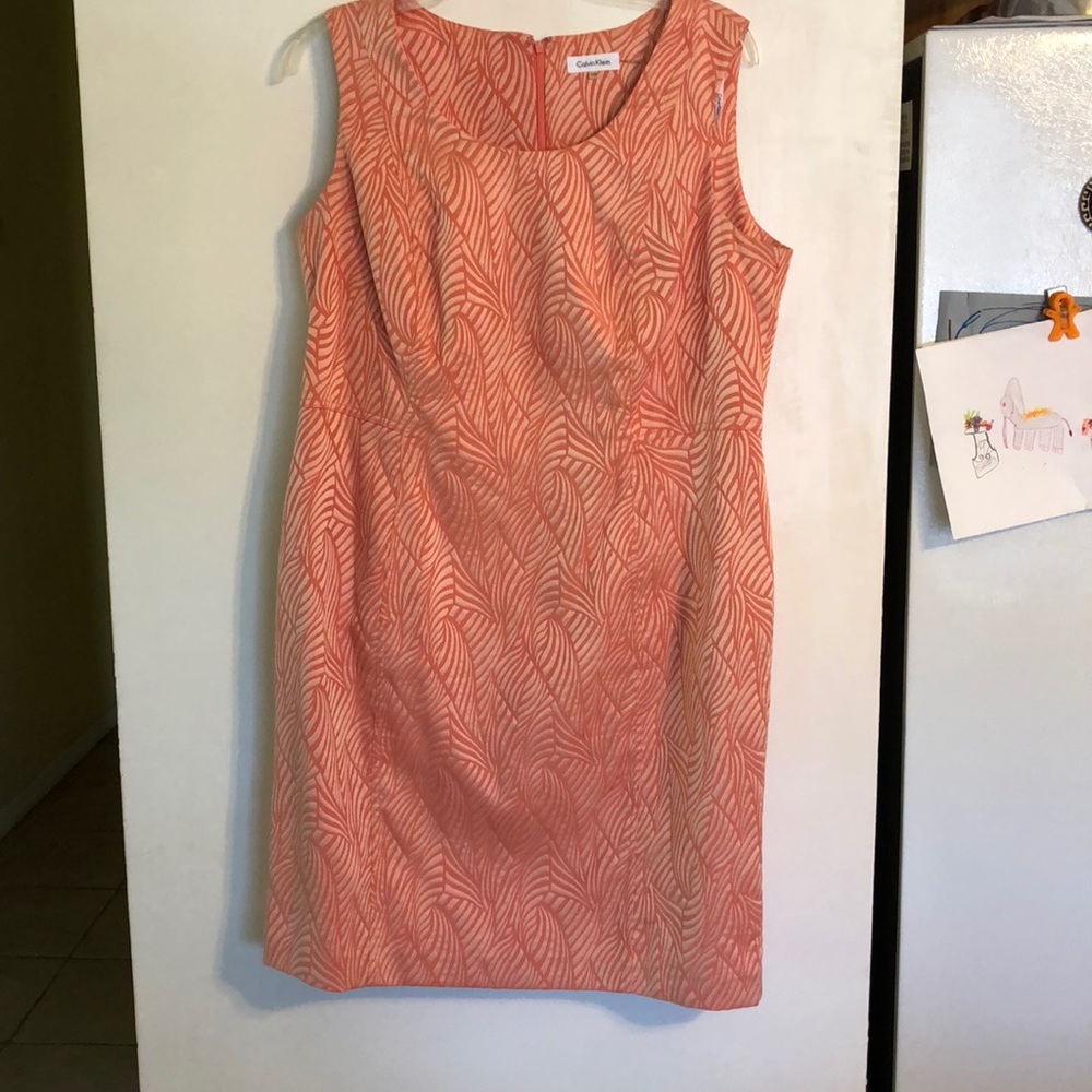 Coral Calvin Klein dress 16w